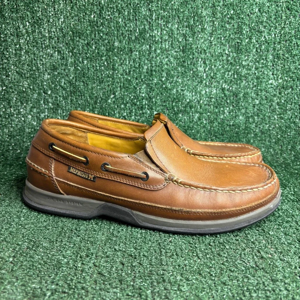 Mephisto Spinnaker Air Bag System Comfort Leather Boat Shoes Brown Mens Size 10